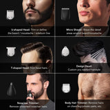 VGR 5in1 grooming kit professional hair trimmer for men beard clipper electric facial body grooming for nose ear eyebrow