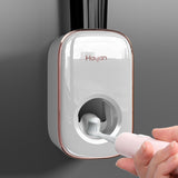 New Automatic Toothpaste Dispenser Wall Mount Bathroom Accessories Waterproof Toothpaste Squeezer Toothbrush Holder