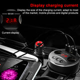 Car Charger Display Voltage 2 USB Car -DC Power Adapter Plug Cup Cigarette Lighter Splitter For Car Hands Free MP3 Player