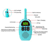 Walkie Talkies for Kids,Rechargeable Long Range Boys Girls Kid Walkie Talkies Toys for 3-12 Years Old Child