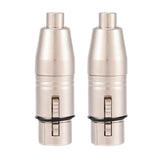 XLR 3-Pin Female To RCA Female Microphone Connector 2pcs 3-Pin XLR Female Jack To RCA Female Audio Microphone Connectors Adapter