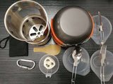 Outdoor Camping Cooking Kit  Aluminum Camping Cookware Set Water Kettle Pan Pot Travelling Hiking Picnic BBQ Tableware Equipment