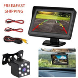 4.3 Inch Car Monitor LCD Display HD Digital Screen 2 Way Video Input With Reverse Rear View Camera Cable Line DVD VCD