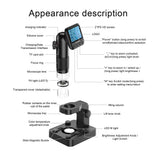 APEXEL 2 Million Pixels 1080P Digital Detachable Microscope 2-inch Display 20-100X Magnify 3 LED Lights 2-level Brightness