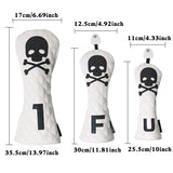 Golf Wood Cover Skull Gradient for Driver Fairway Hybrid Waterproof PU Leather Golf Club Cover Protector Golf Headcover