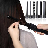 6 in 1 9-32mm Interchangeable Professional Ceramic Hair Curler Rotating Curling Iron Wand Wand Curlers Hair Care Styling Tools