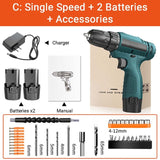 Lithium-ion Battery Cordless Screwdriver Electric Drill Hole Electrical Screwdriver Hand Driver Wrench Power Tools