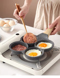4-hole Omelet Pan Non-stick Burger Eggs Ham PanCake Maker Frying Pans Breakfast Grill wok Cooking Pot No Oil-smoke pan