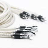 Hi-End 5N OCC Plated HIFI Speaker Cable Banana to Spade Plug Speaker Cable Wire for Audiophiles and HiFi Systems