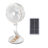Solar/USB Desk Adjustable Folding Fan With LED Light Charging Multifunction Mini Portable Solar Panel Desktop Emergency Lamp