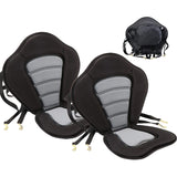 2 Pack Marine Kayak Seat Padded Deluxe Canoe Seat Comfortable Backrest Support with Detachable Back Storage Bag