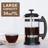 French Press Coffee Maker 34 Oz, Coffee Presses Tea Makers With Borosilicate Glass Cold And Hot Brew Coffee (8 Cups)