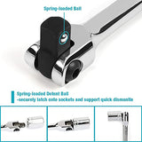Socket Torque Wrench 1/2 F Rod 15" 18" Long Force Bar Activity Head Wrench with Strong Force Lever Steering Handle for Repairing