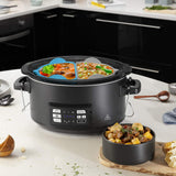 2pcs Slow Cooker Divider Liner Crockpot Leakproof Reusable Silicone Crockpot Divider Fit 8/6 Qt Dishwasher Safe Cooking