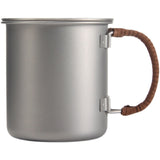Ultralight 450ml Titanium Coffee Cup Tea Cup Water Mug with Foldable Handles for Home Outdoor Camping Hiking Backpacking Picnic