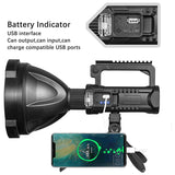 Rechargeable Spotlight Flashlight High Lumens,Led Searchlight with Tripod and USB Output,Handheld Spotlight for Camping