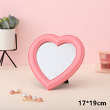 Heart-shaped Glass Mirror Beauty Makeup Tool Rotatable Standing Table Compact Mirror Dressing Table Home Bedroom Makeup Mirror