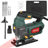 KKnoon 800W 3000 SPM Jigsaw 6 Variable Speed Jig Saw with Laser ±45° Bevel Cutting 4 Orbital Settings Pure Copper Motor Power