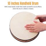 8/10 Inch Ocean Drum Wooden Handheld Sea Wave Drum Percussion Instrument Gentle Sea Sound Musical Toy Gift for Kids