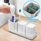 Toothbrush Holder is Suitable for Bathroom Children's Electric Toothbrush Toothpaste Holder Set with 2 Cups