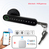 Bluetooth Lock TTLOCK Smart Home Door Lock Alexa Google home Biometric fingerprint lock Electric Handle Lock Wooden door