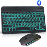 RGB Bluetooth Keyboard And Mouse Set Russian Spainish Wireless Keyboard Mouse Combo Rechargeable RGB Mouse For ipad Laptop