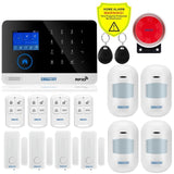 Wireless Tuya APP SIM GSM Home RFID Burglar Security LCD Touch Keyboard WIFI GSM Alarm System Sensor kit Russian,Spanish Voice