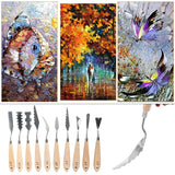 10pcs Stainless Steel Palette Scraper Paint Knives Blade for Artist Oil Acrylic Painting Tools