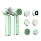 NEW Electric Wireless Hot Cool Facial Cleansing Brush Massager Face Wash Cleaning 6 in 1 Ultrasonic Face Makeup Cleansing Brush