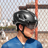 GUB Breathable Cycling Helmet with Rear Light Magnetic Goggles Women Men Lightweight Safety Helmet Racing Bike Helmet