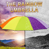 Rainbow Fold Umbrella Women and Men Non-automatic Umbrella Popular Creative Three Folding Adults Children Umbrella