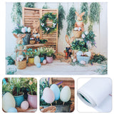 Bunny Egg Flowers Scene Backdrop Photography Background Easter Party Decoration