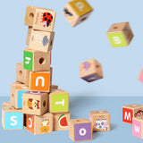 26 PCS Alphabet Letters Building Blocks Set Wooden Train Montessori Educational Toys For Toddlers Birthday Gifts