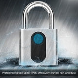 Waterproof USB Charging Fingerprint Lock Smart Padlock Door Lock 0.1sec Unlock Portable Anti-theft Fingerprint Lock Zinc