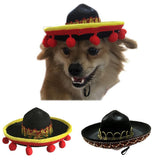 Mini Pet Dog Sun Hat Beach Party Straw Hat Dog Mexican Style Hat For Dogs And Cats Fun Straw Sombrero Hat Accessories