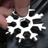 18 In 1 Snowflake Multi Pocket Tool Keychain Spanner Hex Wrench Multifunction Screwdriver Multipurpose Camp Survive Outdoor Hike