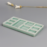 Ceramic multi-grid palette watercolor gouache pigment palette porcelain plate Jingdezhen color palette pigment plate