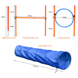 Dog Agility Equipment Set,Direction Training, Tunnel, Jump Ring, Jump Pole,Weave Pole, Pet Obstacle Course Training Equipment