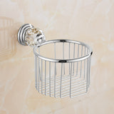 Modern Clear Crystal Bathroom Accessories Sets Silver Polished Chrome Bathroom Products Solid Brass Bathroom Hardware Sets jk6