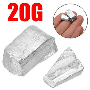 20G 99.995% High Purity Pure Indium in Metal Bar Blocks Ingots Sample 150 Degree Melting Point for Lab Experiments