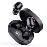 Touch-control Tws True Wireless 5.0 Bluetooth-compatible Headset Dual In-ear Type Digital Display Sports Waterproof Headphones