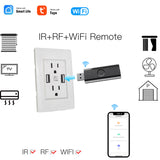 Tuya WiFi RF+IR Universal Remote Controller USB Shape Smart Controller RF App Voice Control Work With Alexa Google Home