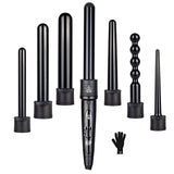 6 in 1 9-32mm Interchangeable Professional Ceramic Hair Curler Rotating Curling Iron Wand Wand Curlers Hair Care Styling Tools