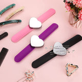 3 Pcs Metal Magnetic Sewing Needle Cushion Heart Shape Magnetic Needle Holder Hair Clip Bracelet Silicone Wrist Needle Cushion