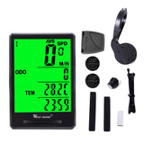 Bike Computer Waterproof LCD Backlight Cycle Measurable Temperature Stopwatch Bracket Waterproof Speedometer Odometer Cycling