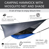 Outdoor Mosquito Net Parachute Portable Camping Hammock with Rain Fly Tarp,Nylon Hammocks Camping Hanging Sleeping Bed Swing