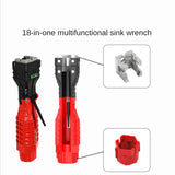 18 In 1 Faucet Sink Installer Wrench Adjustable Water Pipe Spanner Multifunction Universal Basin Drain Tube Repair Bathroom Tool