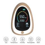 Air Quality Monitor CO2 Alarm Detector LCD Indoor Temperature Humidity Carbon Dioxide Tester 1400mAh Rechargeable CO2 Tester