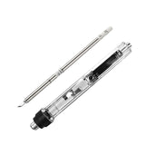 QUICKO 150~450℃ 72W Portable Temperature Adjustable Mini Electric Soldering Iron With OLED Digital Display Transparent Cover