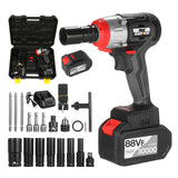 Cordless Impact Wrench 380Nm Torque Brushless Motor 1/2 and 1/4 Inch Chuck 2x6.0A with Fast Charger Variable Speed Impact Kit